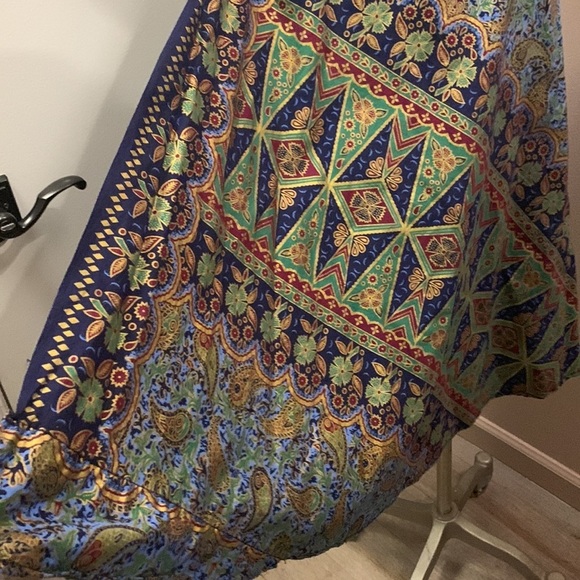 PAISLEY Gold Design Wrap Midi Skirt Size S - Picture 3 of 10